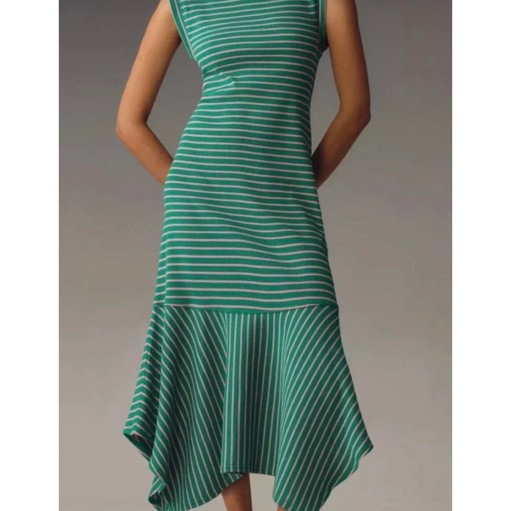 Anthropologie Daily Practice Highline Short Sleeve Maxi Dress Sz S Stripes